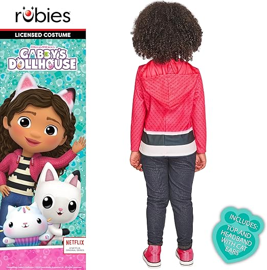 Rubies Fantasia infantil oficial da Casa de Bonecas da Gabby, vestido de festa para crianças.