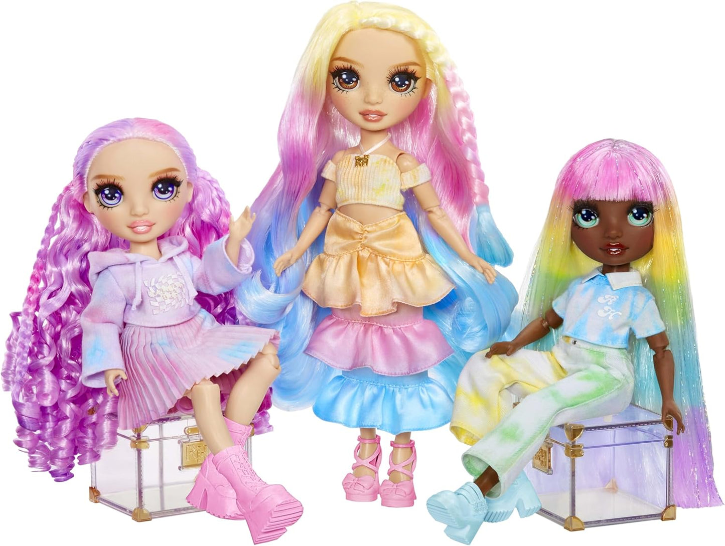 Boneca Fashion DIY Rainbow High com Aquarelas Laváveis e Kit Tie-Dye - Olhos Verdes, Cabelo Liso, Blusa e Sapatos Extras - Pinte, Crie, Brinque, Lave e Repita - Crianças de 4 a 12+ Anos