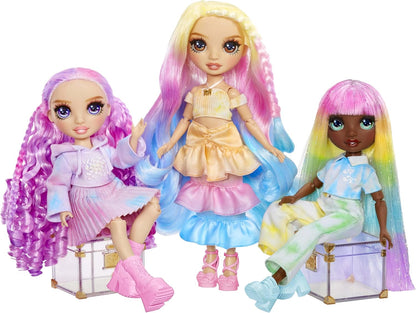 Boneca Fashion DIY Rainbow High com Aquarelas Laváveis e Kit Tie-Dye - Olhos Verdes, Cabelo Liso, Blusa e Sapatos Extras - Pinte, Crie, Brinque, Lave e Repita - Crianças de 4 a 12+ Anos