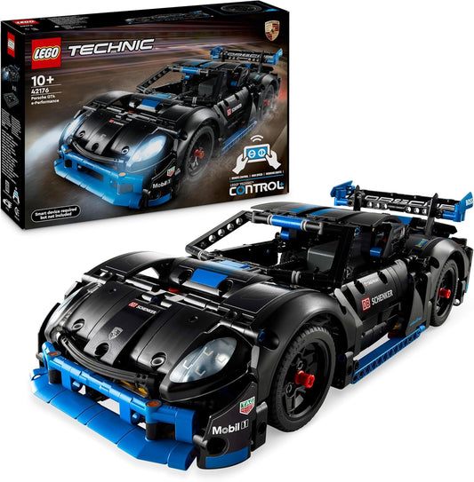 LEGO Technic Porsche GT4 e-Performance Coche de carreras de juguete para niños y niñas de 10 años en adelante, modelo de vehículo de acción con control remoto, decoración de la habitación de los niños,