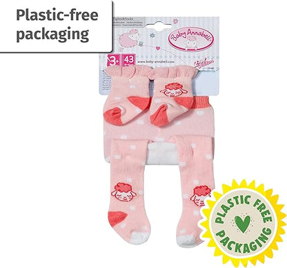 Baby Annabell Meias e collants em dois modelos sortidos para bonecas de 43 cm, pacote com 1 collant e 1 par de meias para boneca, para crianças a partir de 3 anos, 710807 Zapf Creation