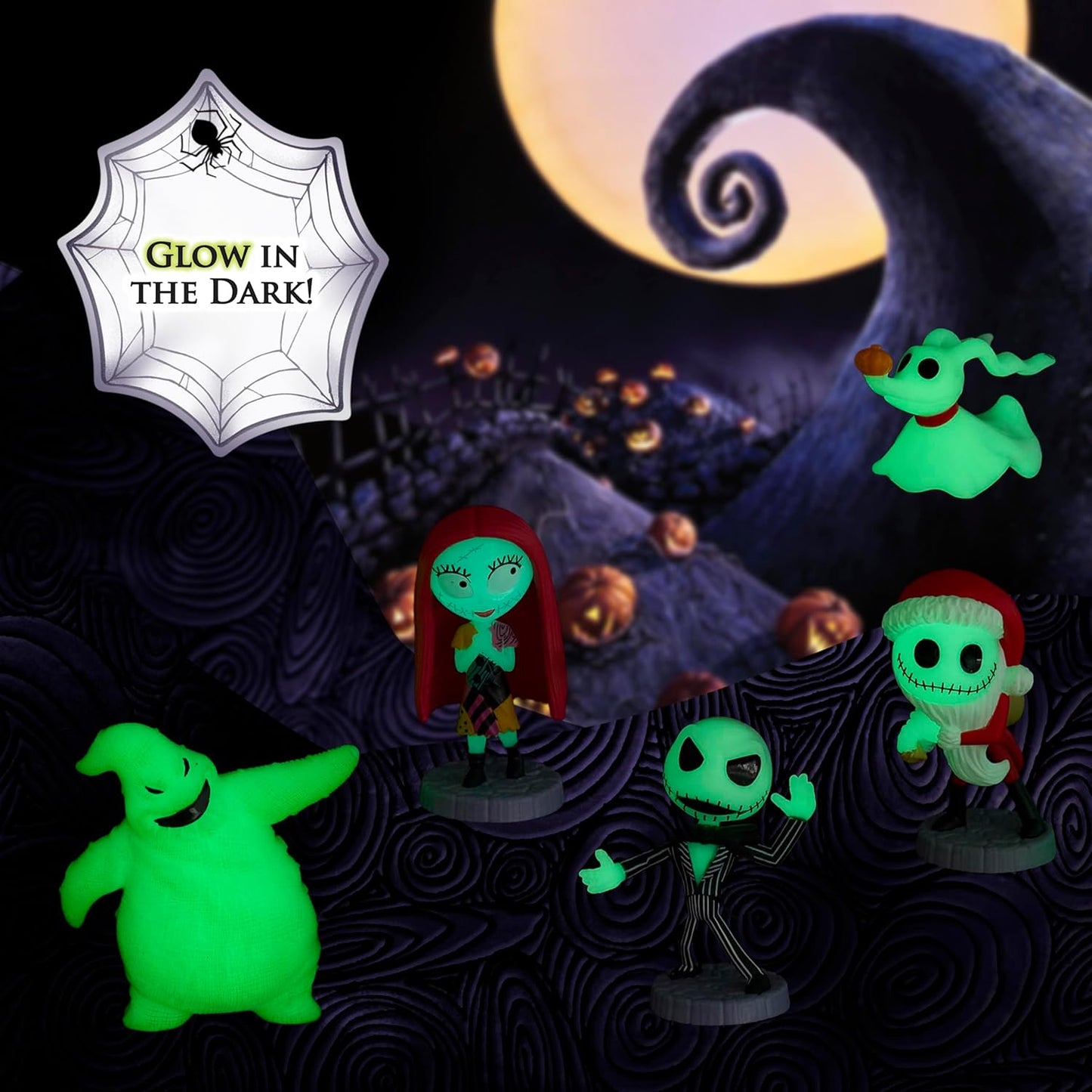 Just Play, Conjunto de figuras colecionáveis de "O Estranho Mundo de Jack" de Tim Burton da Disney, da brinquedos infantis para crianças a partir de 3 anos.