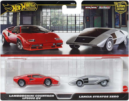 Hot Wheels Premium Car Culture - Pacote com 2 veículos em escala 1:64, combinações exclusivas, pneus Real Riders, chassi de metal, brinquedo para colecionadores, JBL02
