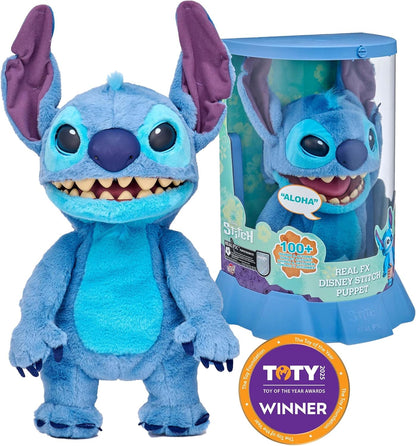 UAU! COISAS: Fantoche Disney Stitch com Efeitos Reais - Pelúcia Animatrônica de 45 cm, Mais de 100 Combinações de Ação e Som, Visual, Sensação e Som Realistas! 1ª Edição, A partir de 6 Anos