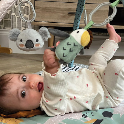 Nuby Animal Adventures Baby Play Mat – Ginásio de atividades de brinquedo com brinquedos sensoriais e base acolchoada para o tempo de barriga para baixo, tamanho único