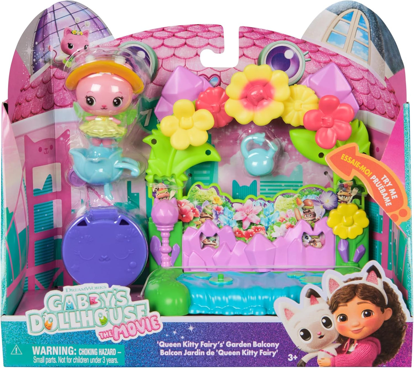 Gabby's Dollhouse: O Filme, Varanda do Jardim da Rainha Kitty, com Figura de Brinquedo e Acessórios para Casa de Bonecas, Brinquedos Infantis para Meninas e Meninos a partir de 3 Anos