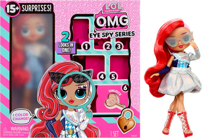 L.O.L. Surprise! Série OMG Eye Spy - Espiã - Inclui 1 boneca, vem com roupas e acessórios, resolva pistas e desbloqueie surpresas, colecione todas as 4 bonecas.