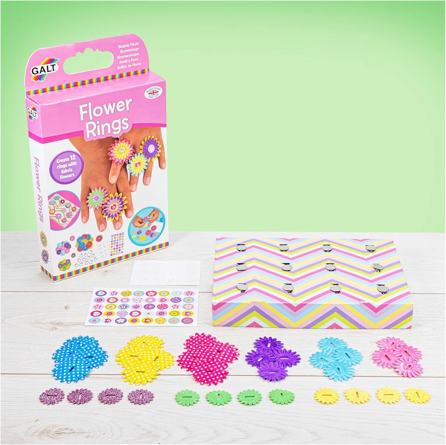 Galt Toys, Anéis de Flores, Kit de Artesanato para Crianças, a partir de 6 Anos