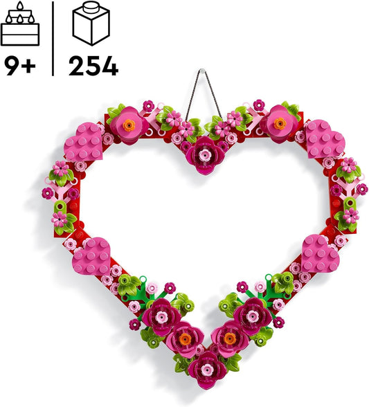 LEGO Conjunto de ornamento de coração criador, brinquedo de construção para meninas e meninos de 9 anos ou mais, decoração de quarto infantil ou acessório de parede, ideia 40638