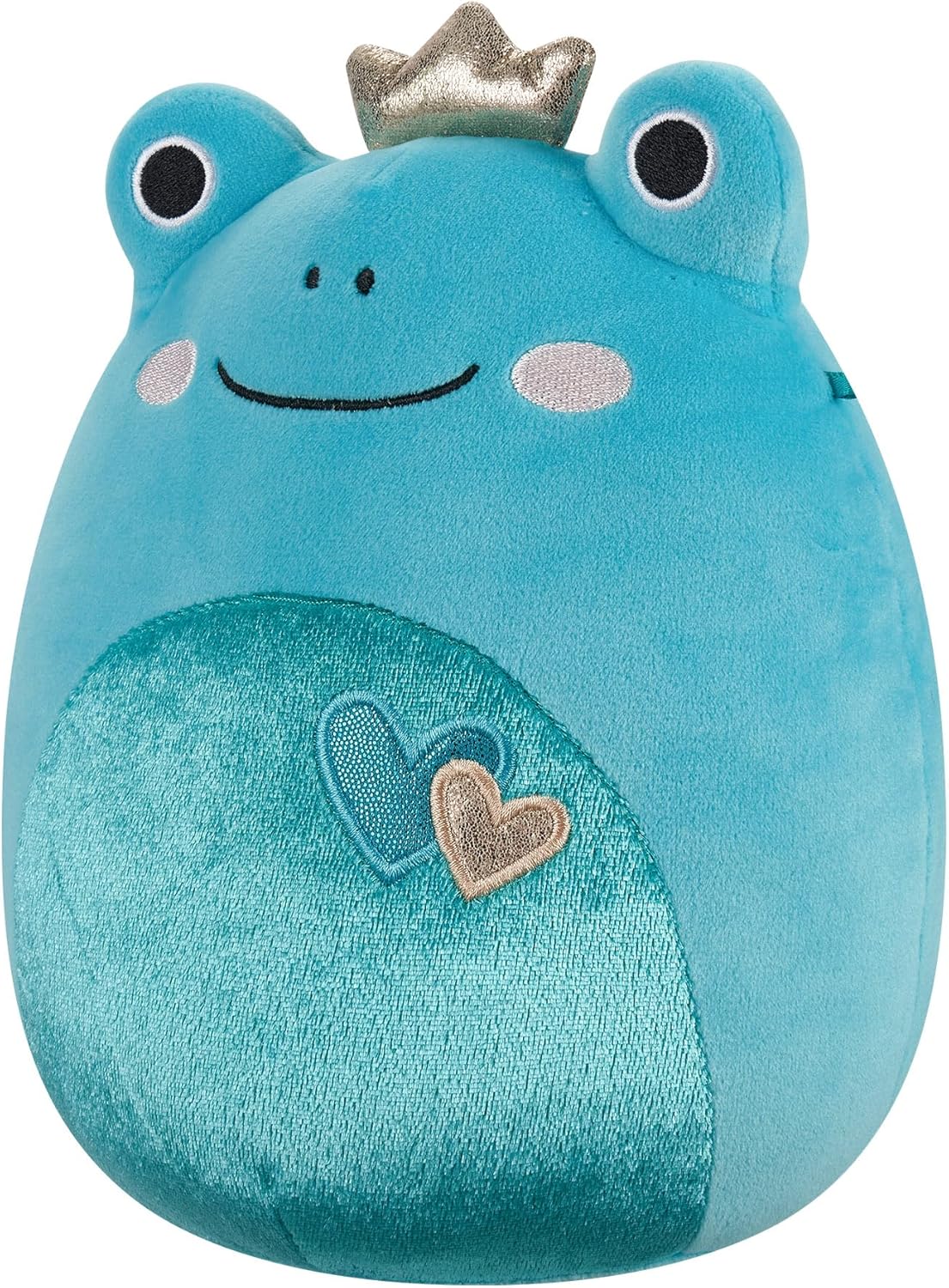 Squishmallows Original 7,5 polegadas Ludwig, o Sapo Verde-azulado com corações e coroa de pelúcia dos namorados