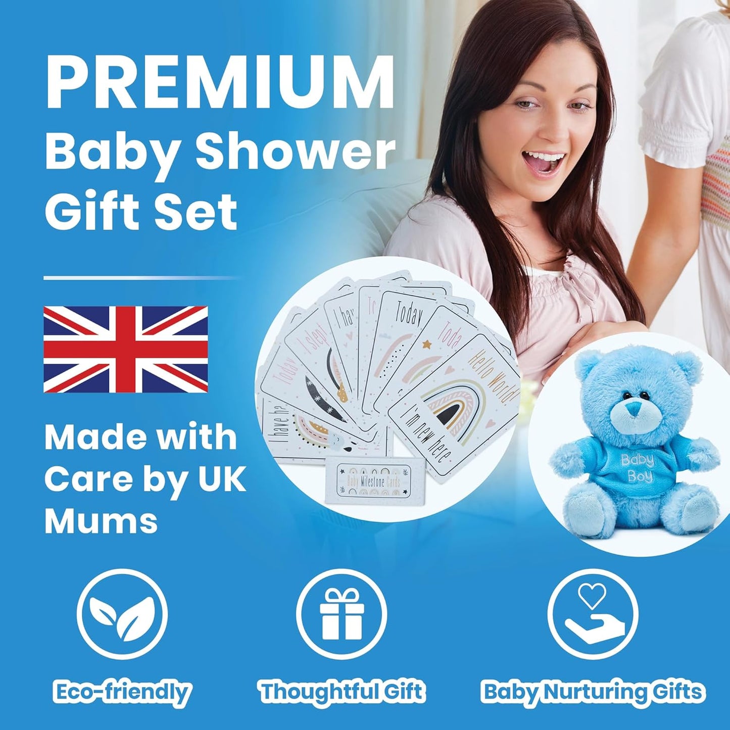 Presentes personalizados para bebês - Caixa de lembranças unissex inclui itens essenciais para bebês recém-nascidos, ursinho de pelúcia, itens essenciais para recém-nascidos e presentes para bebês