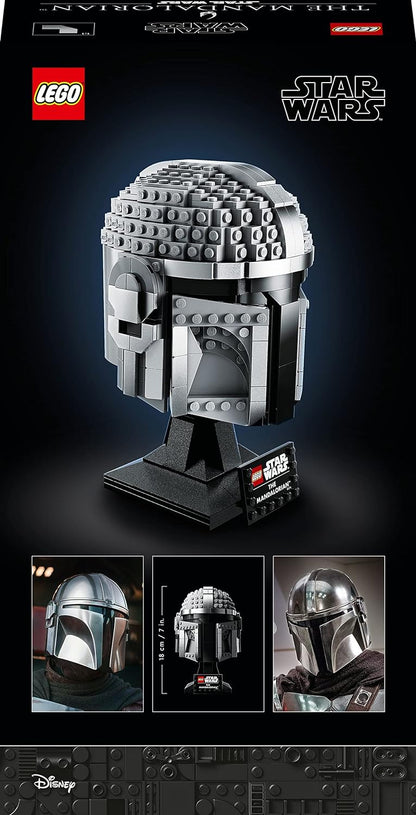 LEGO Star Wars Kit de construcción de modelo de casco mandaloriano, set de exhibición coleccionable para adultos, idea de regalo para hombres, mujeres, él o ella 75328