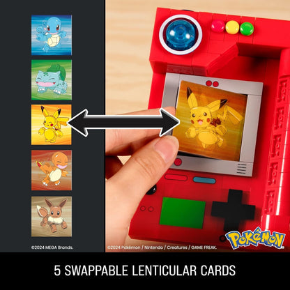 MEGA Conjunto de brinquedos de construção Pokémon, Pokédex da região de Kanto com 322 peças, luz e 5 cartas lenticulares, para crianças ou adultos colecionáveis, HYM37