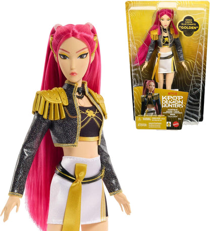 Mattel Boneca Cantora KPop Demon Hunters HUNTR/X Mira “Golden” | Com Traje Característico Removível, 5 Pontos de Articulação, Inspirada no Filme, JRN41