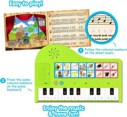 BEST LEARNING Meu primeiro livro de piano - brinquedo musical educacional para crianças de 3 a 5 anos - presente de aniversário ideal para meninos ou meninas de 3 e 4 anos