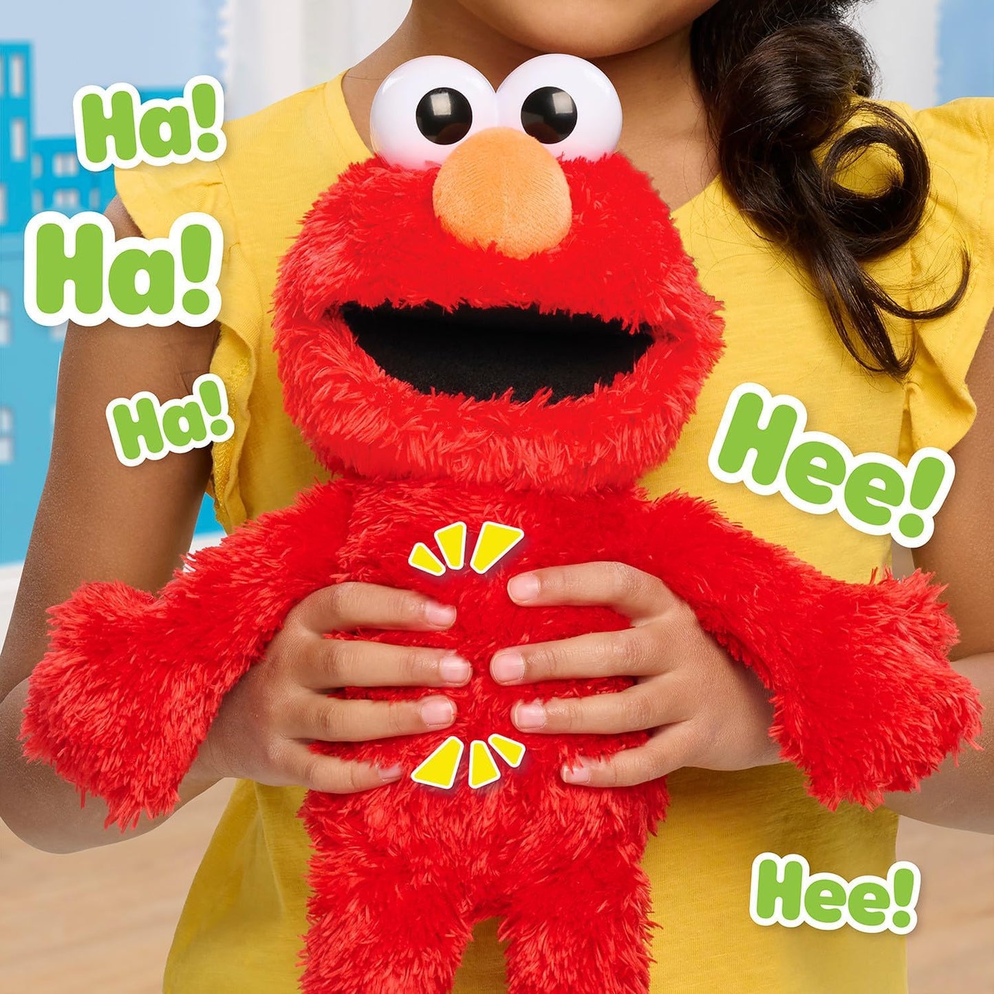 Sesame Street Pelúcia Elmo que Faz Cócegas – Boneco interativo de 34 cm que ri, dá risadinhas e se mexe – Macio e abraçável – Para crianças a partir de 18 meses