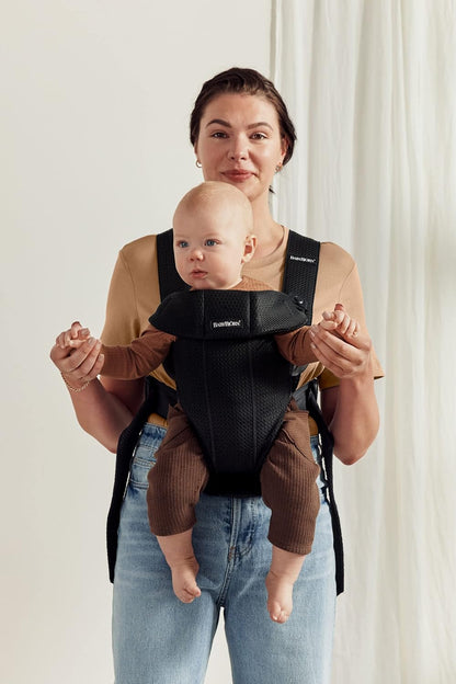 BabyBjörn Porta-bebês Mini, malha 3D, preto