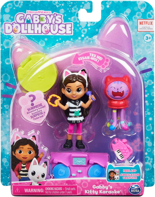 Conjunto de Karaokê Kitty com 2 Figuras de Brinquedo, 2 Acessórios, Entregador e Móvel, Brinquedo Infantil para Crianças a partir de 3 Anos - Edição Limitada