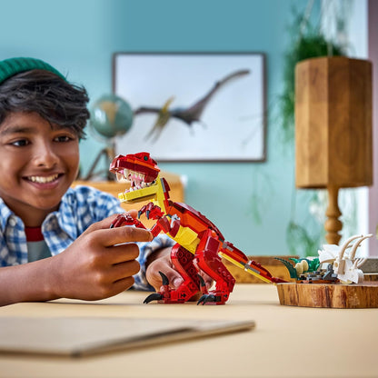 LEGO Creator 3 em 1 Dinossauro Feroz - Monte figuras de Velociraptor, Estegossauro ou Pterossauro com esqueleto e dentes afiados - Ótima ideia de presente de aniversário para meninos e meninas a partir de 8 anos - 31379