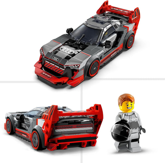 LEGO Speed Champions Audi S1 e-tron quattro Carro de corrida, veículo de brinquedo, conjunto de modelos edificáveis para crianças, ideia de presente para exibição jogável para meninos e meninas de mais de 9 anos