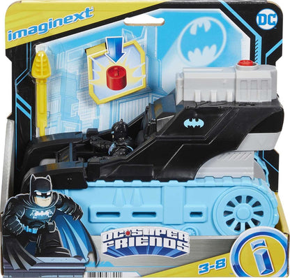 Fisher Price Imaginext GVW26 DC Super Friends Bat-Tech Tank, veículo de empurrar com figura do Batman para crianças em idade pré-escolar de 3 a 8 anos, multicolorido, 13,9 cm x 9,6 cm x 19,9 cm