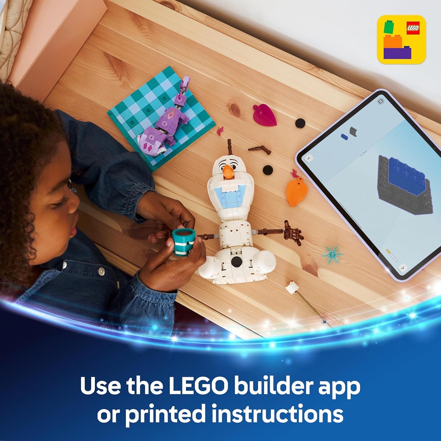 LEGO | Disney Frozen: Brinquedo Divertido de Piquenique do Olaf e da Bruni - Boneco de Neve com Manta de Piquenique e Acessórios - Decoração DIY para Quarto - Presente para Meninas e Fãs a partir de 7 Anos - 43287