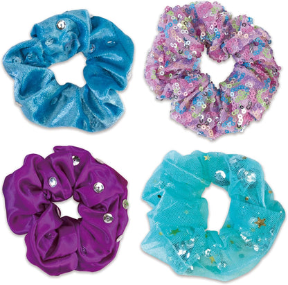 Galt Toys, Fab Hair, Hair Chalk Kit and Extensions for Children, Ages 6 Years Plus, Galt Toys, Sparkly Scrunchies, Craft Kits for Kids, Ages 5 Years Plus, Silver,White