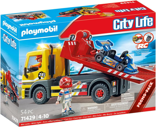 Playmobil 71429 Veículos RC City Life - Serviço de reboque, brinquedo para caminhão e carro de corrida e dramatização imaginativa, conjuntos de jogos adequados para crianças de 4 anos ou mais