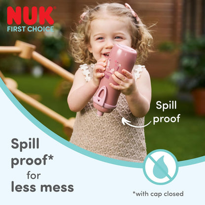 NUK Garrafa de Água First Choice Push-Pull para Crianças | 18+ Meses | 300 ml | Bico Resistente a Mordidas | Garrafa Antivazamento | Urso Azul | 1 Unidade
