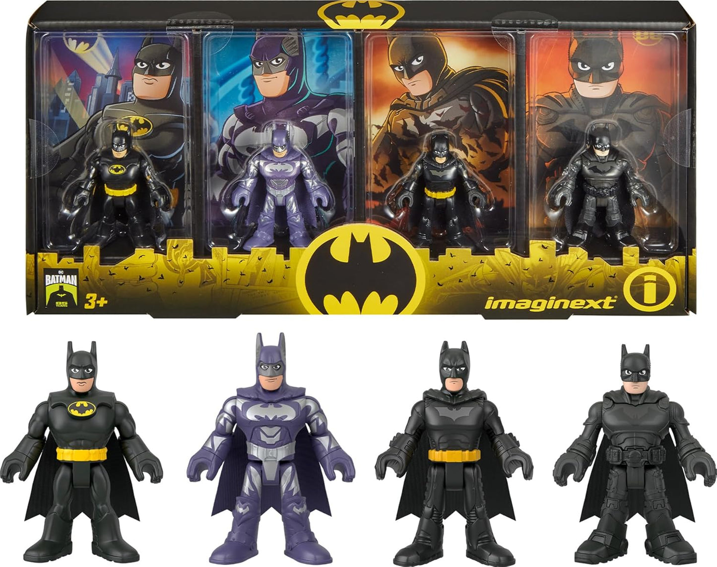 Fisher-Price Brinquedos Imaginext DC Super Friends Batman - Conjunto Comemorativo do 85º Aniversário com Estilo do Filme para Fãs a partir de 3 Anos