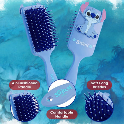 Disney Stitch Detangle Hair Brush for Women Teenagers Girls Minnie Mouse Baby Yoda Paddle Brush Stitch Gifts (Blue Stitch)
