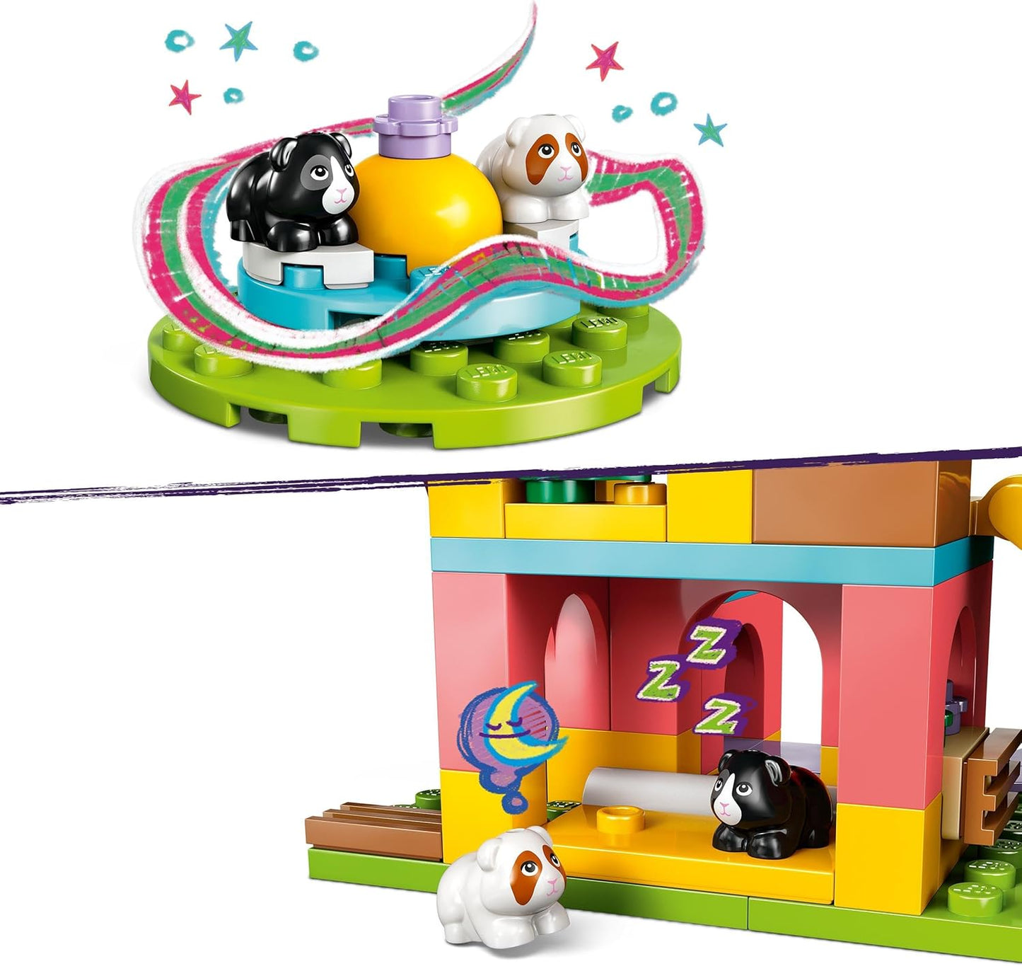 LEGO Conjunto de playground de cobaia Friends, conjunto de brinquedo de construção para meninas de 6 anos ou mais, inclui 2 minibonecas e 2 figuras de animais para brincadeiras imaginativas