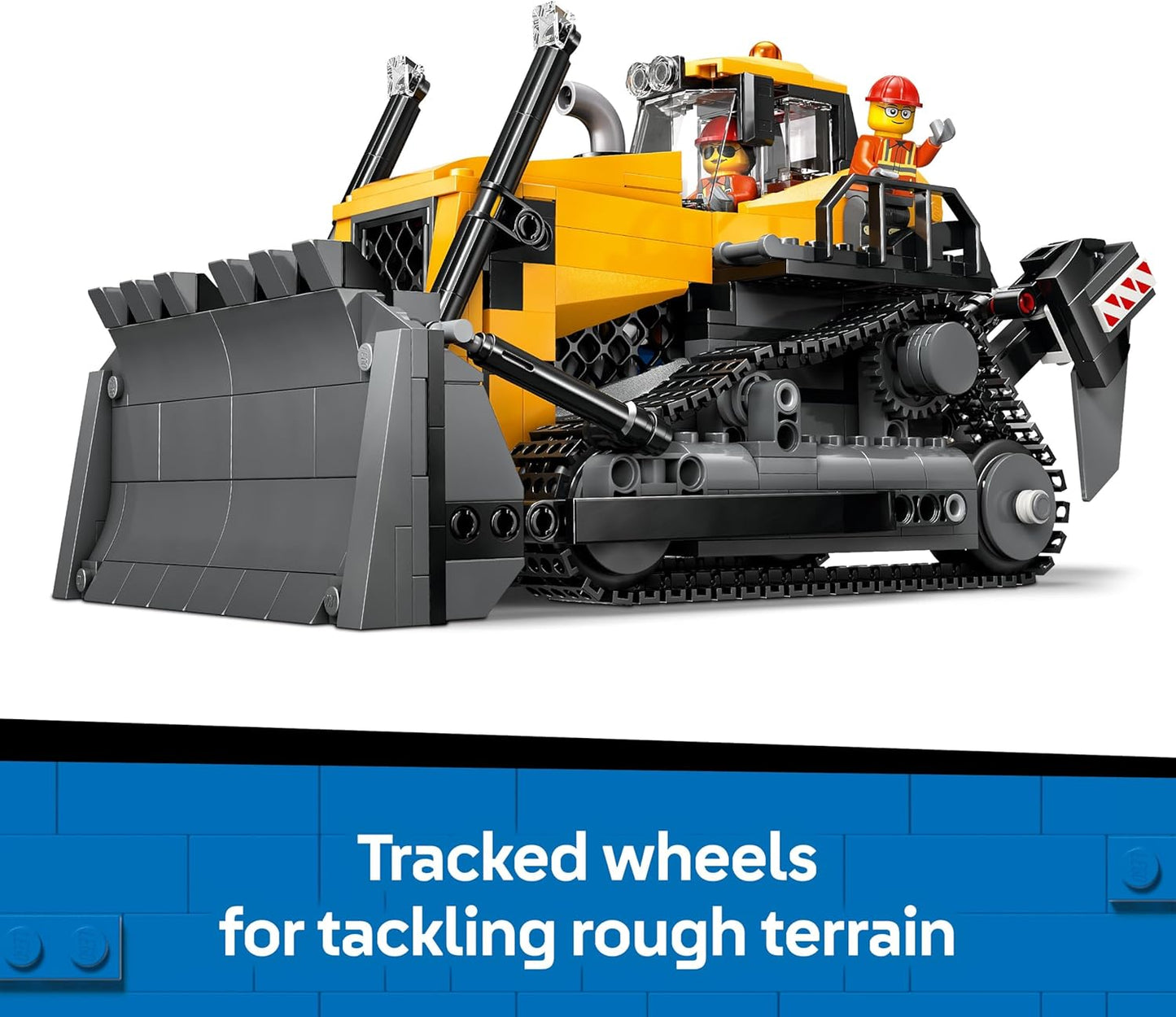 LEGO City - Trator Amarelo - Conjunto de Construção com Veículo Grande - Inclui 3 Minifiguras, além de Tijolos Soltos e Placas de Trânsito - Presente de Aniversário para Meninos a partir de 8 Anos - 60466