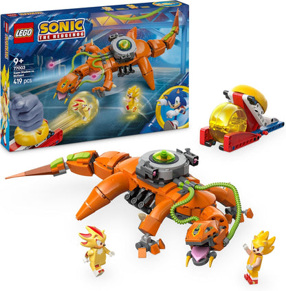 LEGO Conjunto Sonic the Hedgehog Super Shadow vs. Biolizard, brinquedo de construção inclui 3 personagens de videogame e uma esmeralda do caos, presentes para jogadores, meninos e meninas a partir de 9 anos
