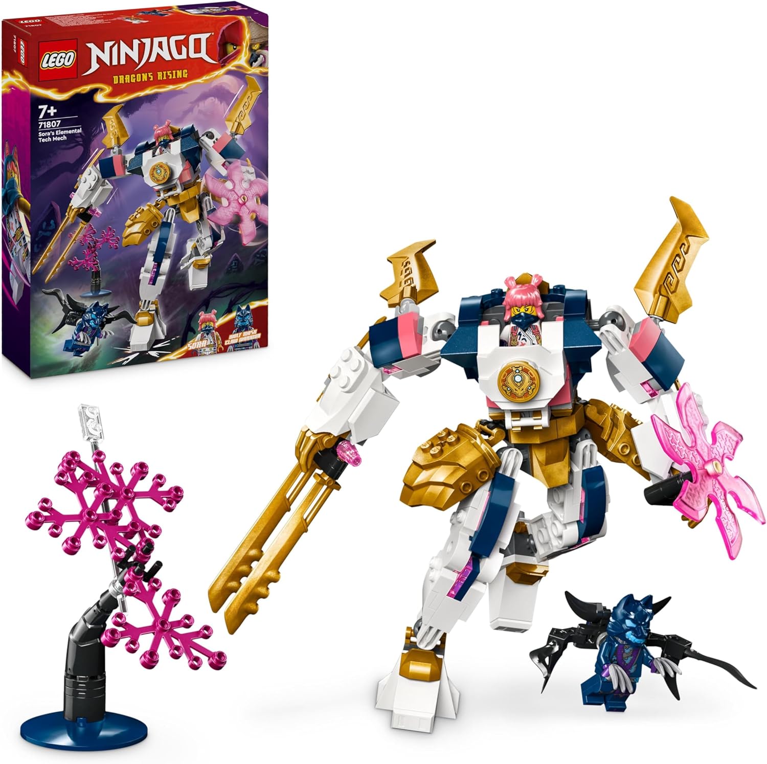 LEGO NINJAGO Sora's Elemental Tech Mech, brinquedo de boneco de ação n