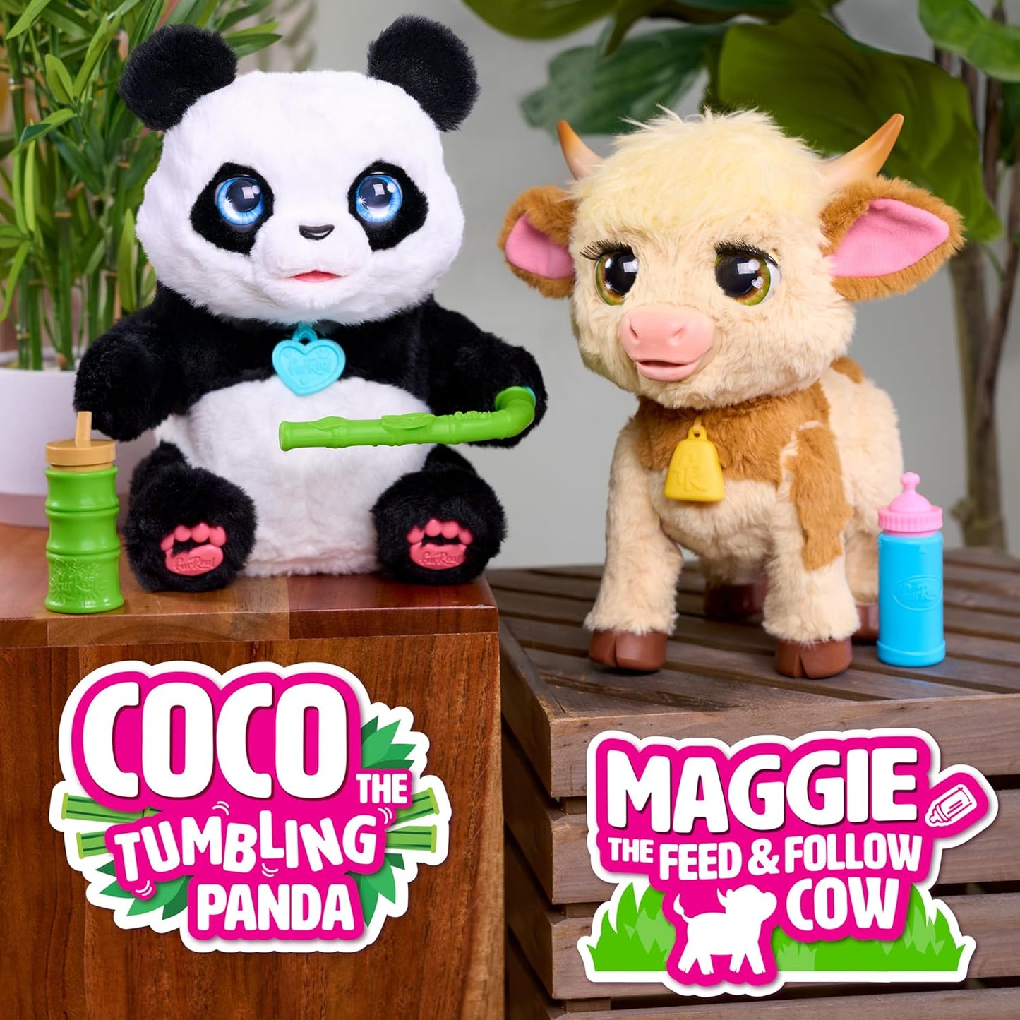 Just Play furReal Maggie, a Vaca Interativa "Coma e Siga", Mini Vaca Highland de 28 cm, para Meninos e Meninas a partir de 4 Anos