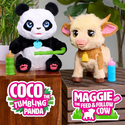Just Play furReal Maggie, a Vaca Interativa "Coma e Siga", Mini Vaca Highland de 28 cm, para Meninos e Meninas a partir de 4 Anos