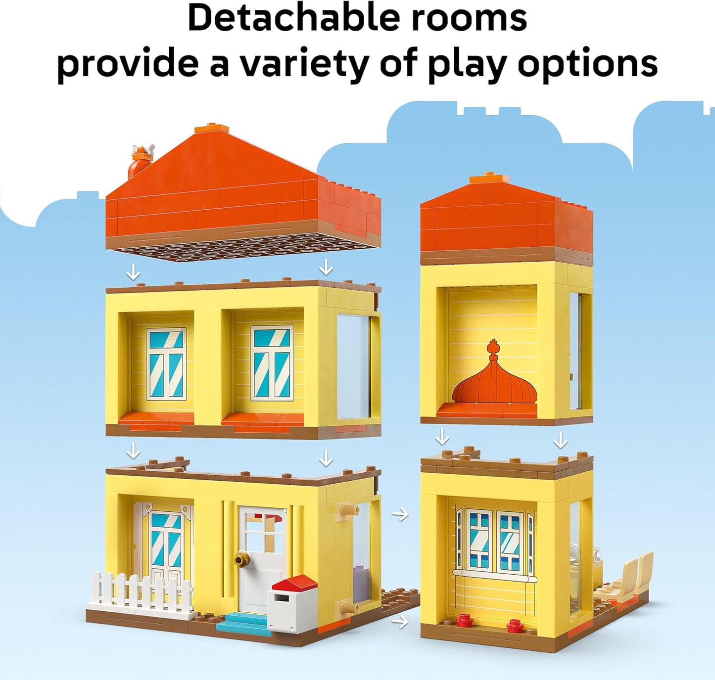 LEGO Bluey: Casa da Família Bluey - Conjunto Modular com Vários Cômodos, um Jardim, 4 Minifiguras e Acessórios Divertidos - Presente de Aniversário para Meninas e Meninos a partir de 4 Anos ou Fãs de Programas de TV - 11203