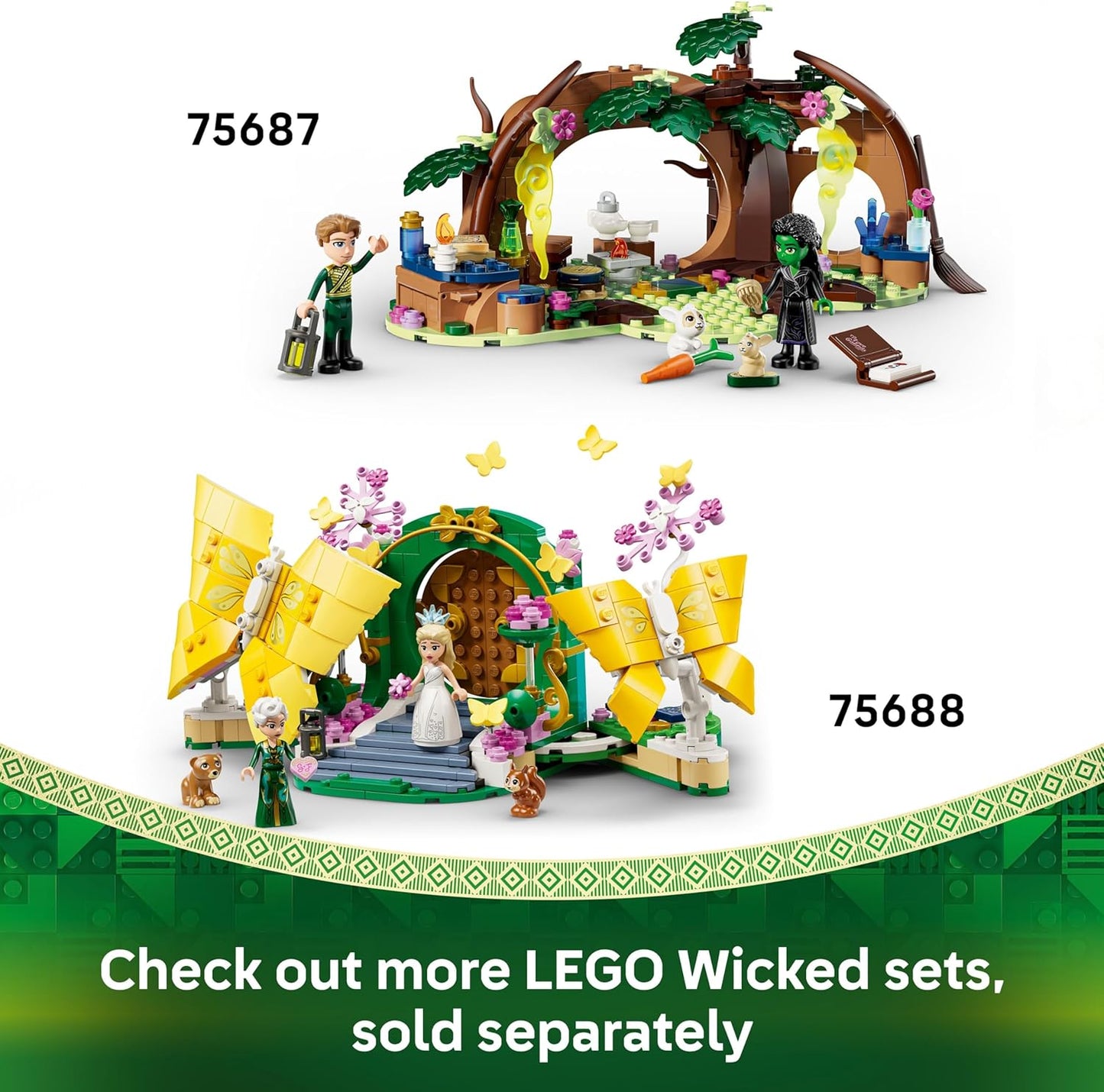 LEGO O Casamento da Glinda Malvada - Brinquedo de Construção com 2 Mini Bonecas e 2 Figuras de Borboletas Articuladas, além de Acessórios - Presente para Meninas a partir de 8 Anos e Fãs do Filme - 75688