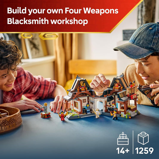 LEGO NINJAGO Ferreiro de Quatro Armas 15º Aniversário - Brinquedo Casa Ninja com Minifigura Colecionável e Cartas Colecionáveis - Presente Nostálgico para Meninos a partir de 14 Anos e Fãs Adultos - 71858