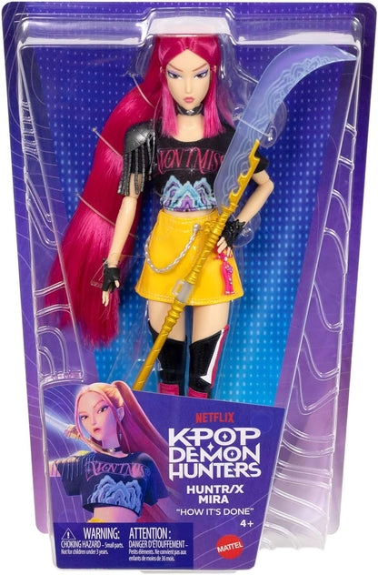 Mattel Boneca Fashion KPop Demon Hunters HUNTR/X Mira | Com o visual da performance "How It’s Done" e acessório de espada, inspirada no filme, JRN36