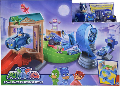 PJ Masks Pista de Corrida Rival Racers Simba 109402229 com Looping, incluindo Catboy e seu Cat-Carro, o Ônibus Ninja e 25 peças de pista.