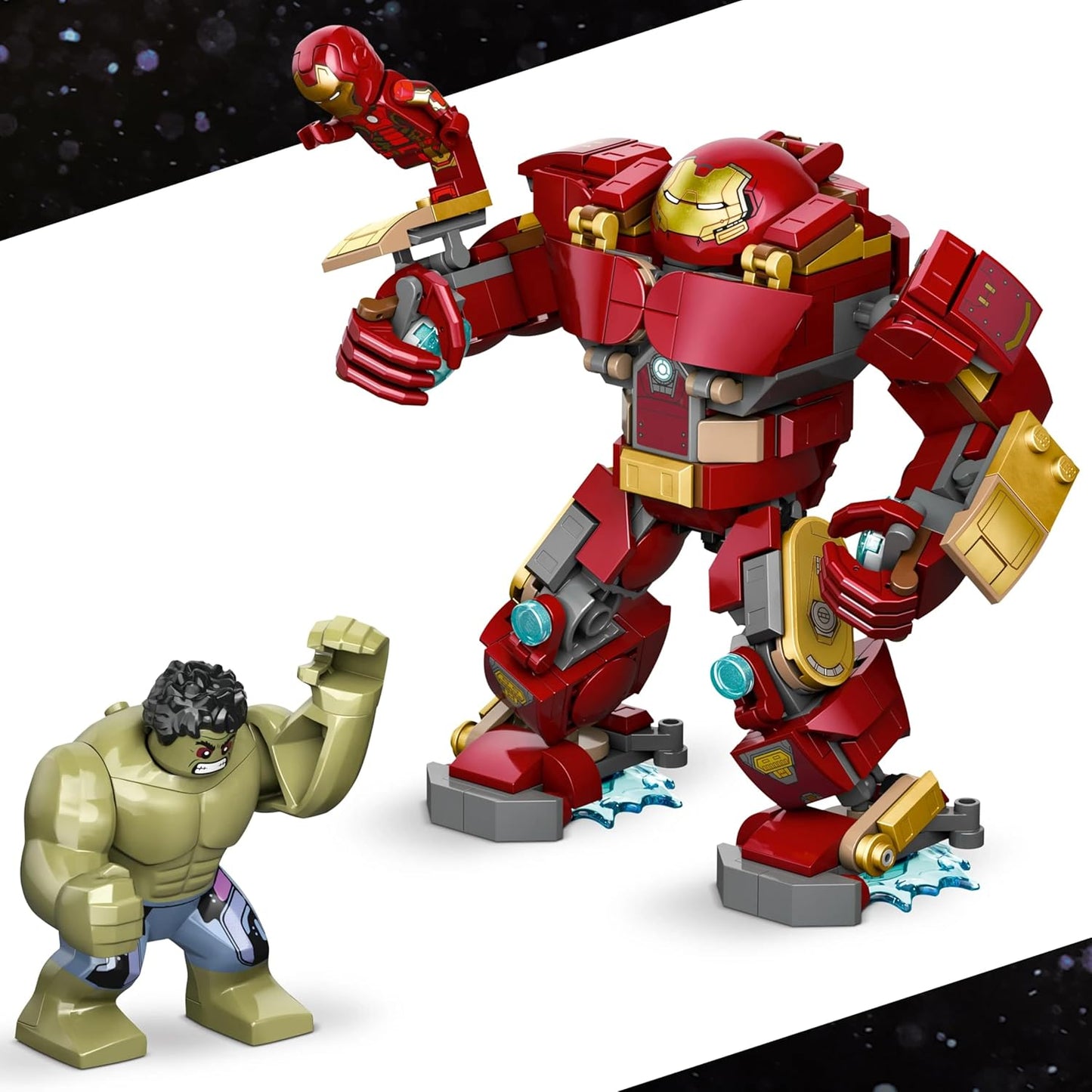 LEGO | Batalha Épica da Marvel: Hulkbuster vs. Hulk - Brinquedo de Super-Herói com 2 Figuras de Ação e Minifigura do Homem de Ferro - Presente dos Vingadores para Meninos e Fãs a partir de 9 Anos - 76343