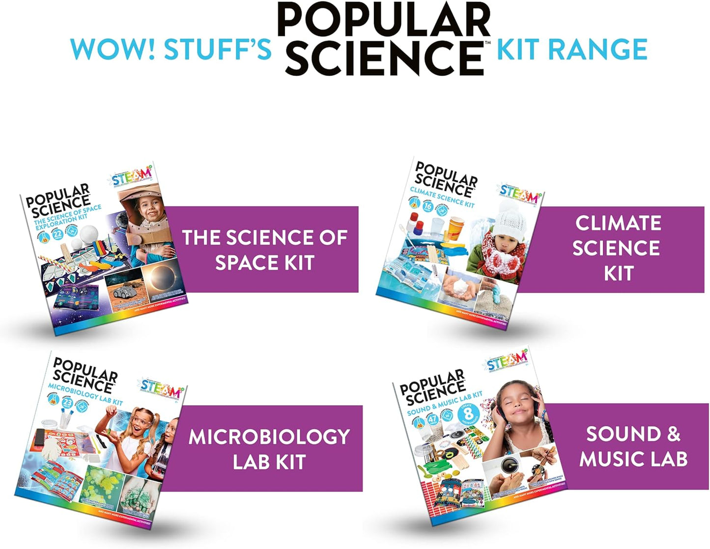 POPULAR SCIENCE Kit de laboratório de ciências com som e música para crianças | Brinquedos e presentes STEM para experimentos educativos e divertidos | Kits de ciências projetados para crianças de 5 a 12 anos e adequados para toda a família