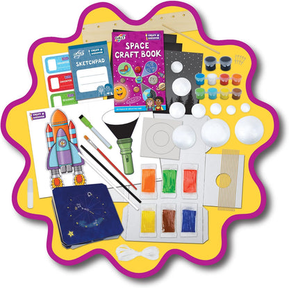 Galt Space Craft - Kit de artes e trabalhos manuais para crianças com 7 atividades espaciais divertidas e guia - Conjunto de atividades de ciências e artesanato para crianças - Presentes para meninos e meninas - Aprenda sobre planetas.