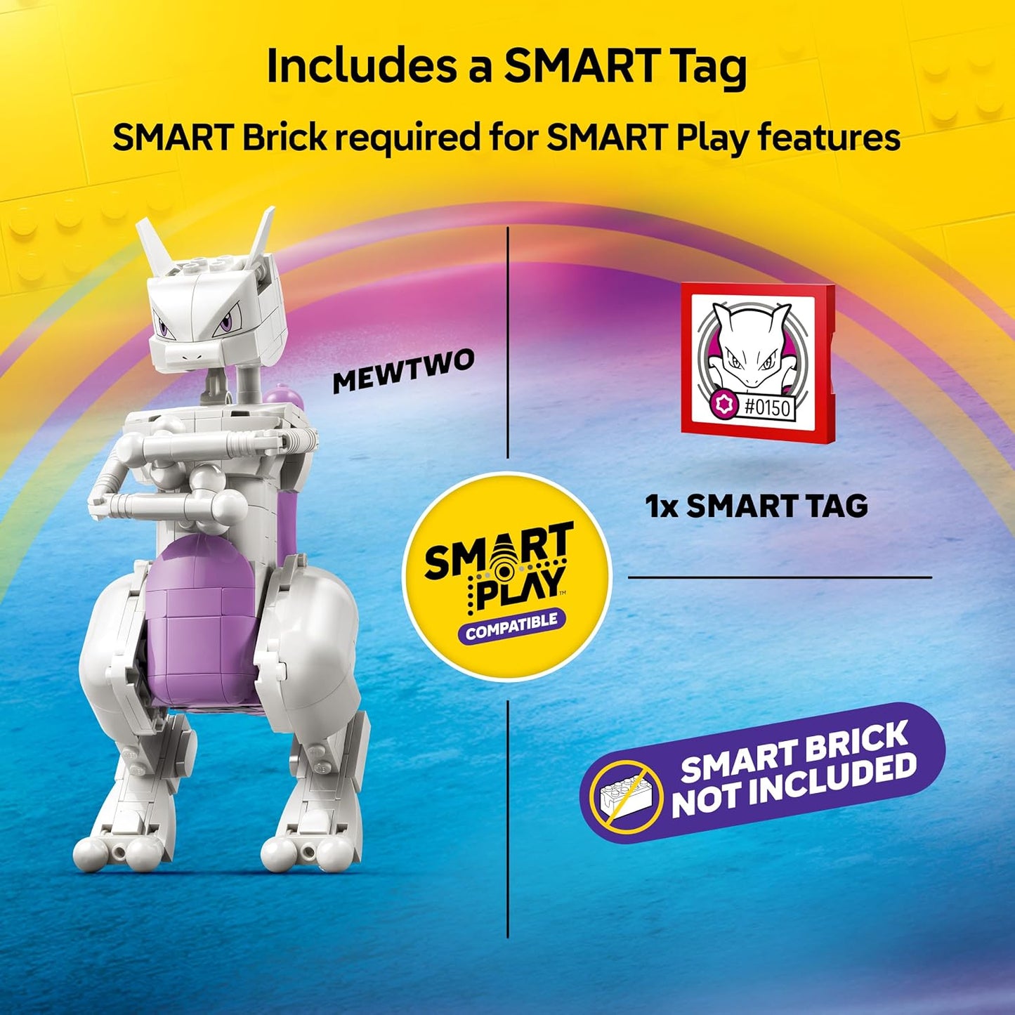 LEGO Pokémon SMART Play: Fuga do Laboratório do Mewtwo – Conjunto de brinquedo interativo compatível, inclui uma etiqueta SMART e uma figura de Pokémon feita de peças – Ideia de presente para meninos e meninas a partir de 10 anos – 72163
