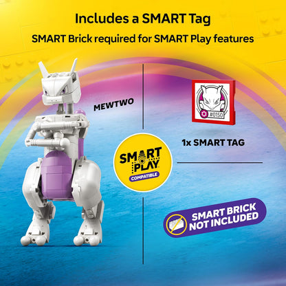 LEGO Pokémon SMART Play: Fuga do Laboratório do Mewtwo – Conjunto de brinquedo interativo compatível, inclui uma etiqueta SMART e uma figura de Pokémon feita de peças – Ideia de presente para meninos e meninas a partir de 10 anos – 72163