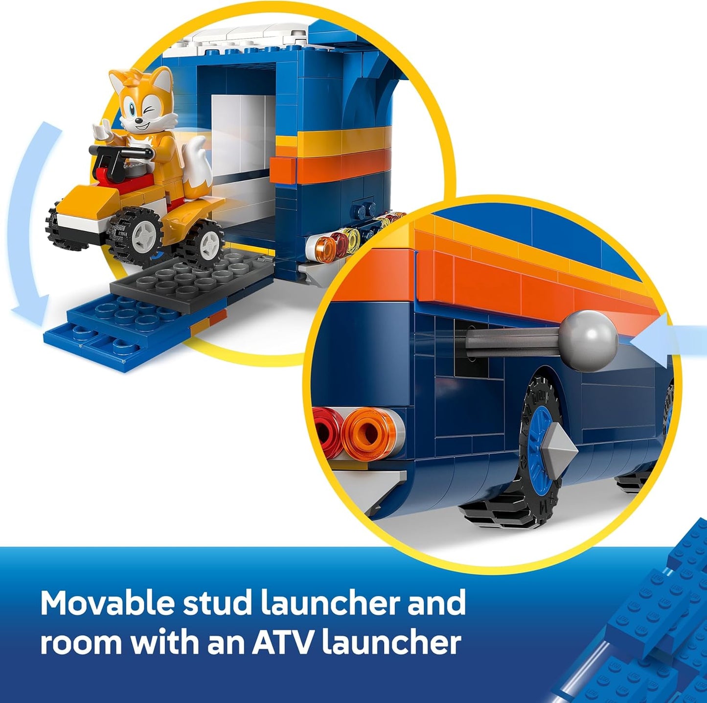 LEGO Sonic the Hedgehog Caminhão de Comando da Equipe Sonic - Conjunto Interativo com um Quadriciclo e 5 Figuras, incluindo Tails - Presente para meninos e meninas a partir de 8 anos e fãs de jogos - 77006