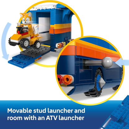 LEGO Sonic the Hedgehog Caminhão de Comando da Equipe Sonic - Conjunto Interativo com um Quadriciclo e 5 Figuras, incluindo Tails - Presente para meninos e meninas a partir de 8 anos e fãs de jogos - 77006