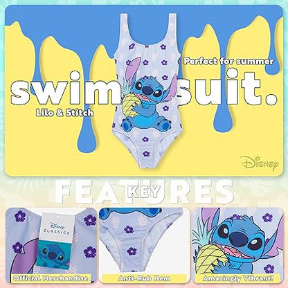 Disney Girls One Piece Swimsuit, Maiô Elástico Confortável - Presentes para Meninas